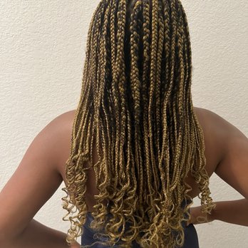 Braids styled outdoors